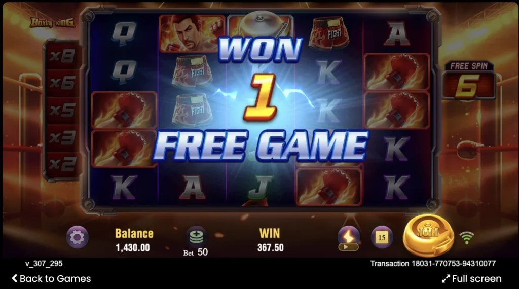 boxing king extra free spin